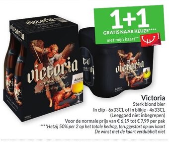 Intermarché Victoria Sterk Blond Bier In Clip 6 x 33cl of In Blikje 4 x33cl aanbieding