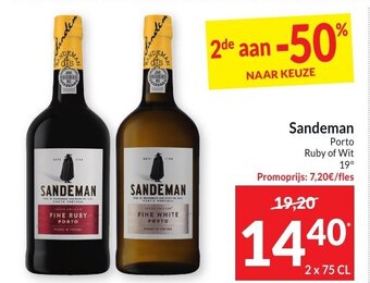 Intermarché Sandeman Porto Ruby of Wit 19 2 x 75cl aanbieding