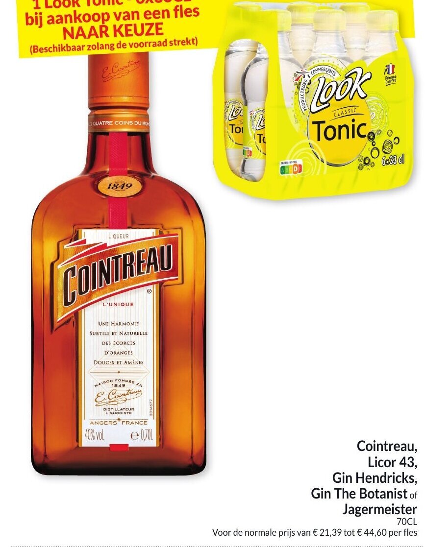 Cointreau, Licor 43, Gin Hendricks, Gin the Botanist of Jagermeister