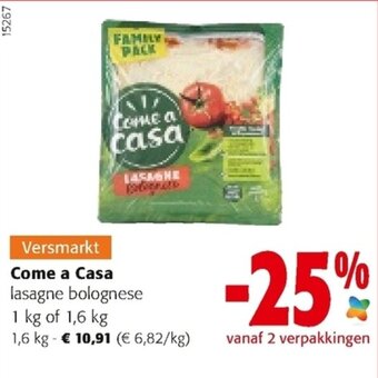 Colruyt Come a Casa lasagne bolognese aanbieding