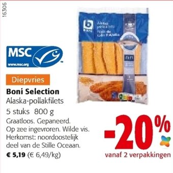 Colruyt Boni Selection Alaska-pollakfilets aanbieding