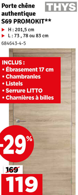 Porte Chene Authentique S69 Promokit