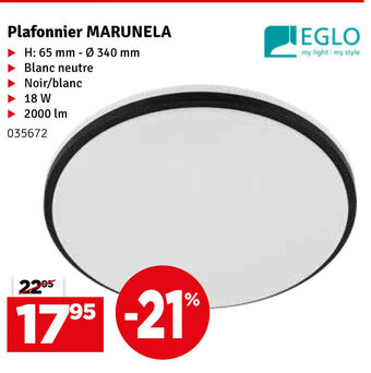 Mr Bricolage Eglo Plafonnier Marunela aanbieding