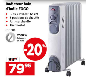Mr Bricolage Radiateur Bain d'Huile Fogo aanbieding