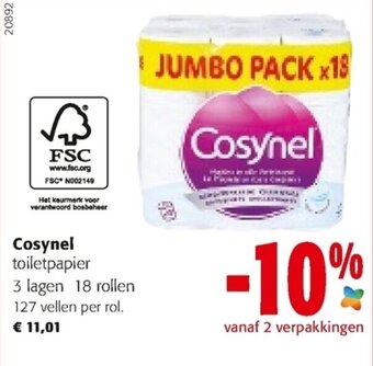 Colruyt Cosynel toiletpapier aanbieding