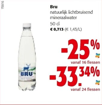 Colruyt Bru natuurlijk lichtbruisend mineraalwater 50cl aanbieding