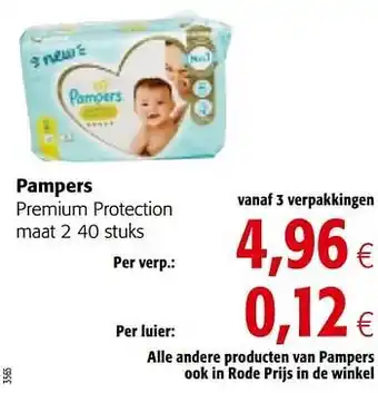 Colruyt Pampers premium protection maat 2 40 stuks aanbieding