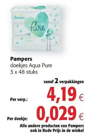 Pampers doekjes aqua pure 3x48 stuks
