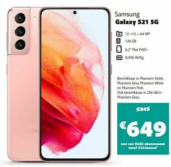 Base Samsung galaxy s21 5g aanbieding