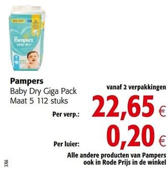 Pampers baby dry giga pack maat 5 112 stuks