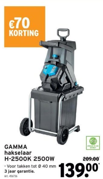 GAMMA Gamma hakselaar h-2500k 2500w aanbieding