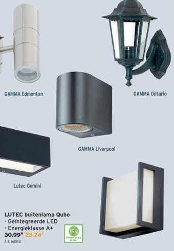 GAMMA Lutec buitenlamp qubo aanbieding