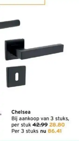 GAMMA Deurklink sets York en Chelsea Zwart Chelsea 3 stuks aanbieding