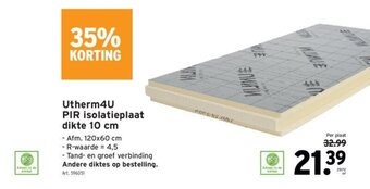 GAMMA Utherm4U PIR Isolatieplaat dikte 10 cm aanbieding