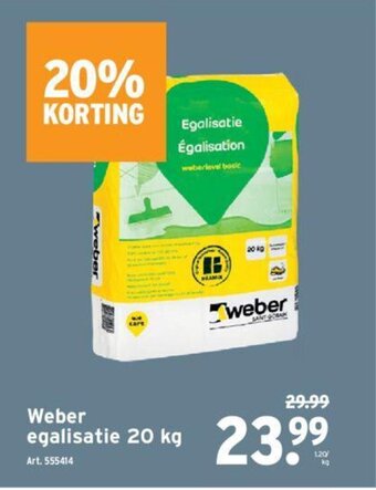 GAMMA Weber Egalisatie 20 kg aanbieding
