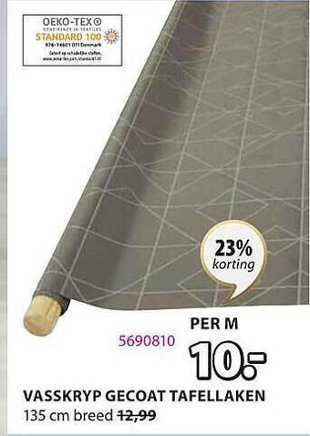 Jysk Vasskryp gecoat tafellaken aanbieding