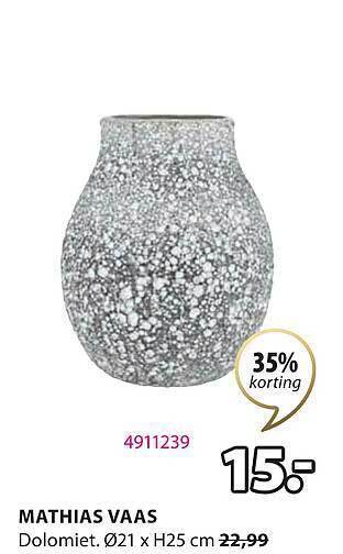 Jysk Mathias vaas aanbieding