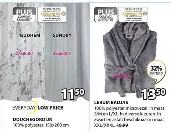 Jysk Douchegordijn, lerum badjas aanbieding