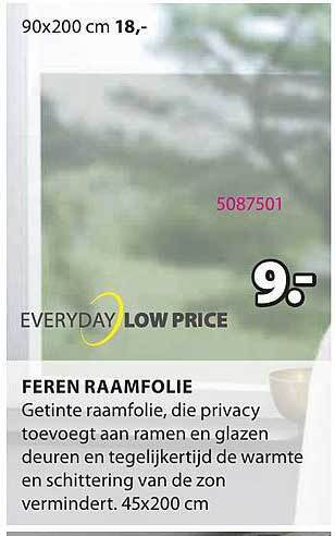 Jysk Feren raamfolie aanbieding