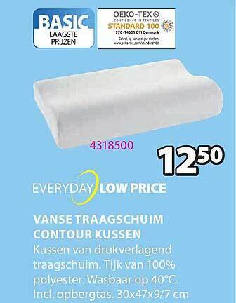 Jysk Vanse traagschuim contour kussen aanbieding