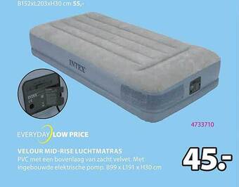 Jysk Velour midrise luchtmatras aanbieding