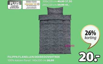 Jysk Filippa flanellen dekbedovertrek aanbieding