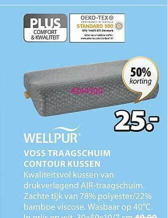 Jysk Voss traagschuim contour kussen aanbieding