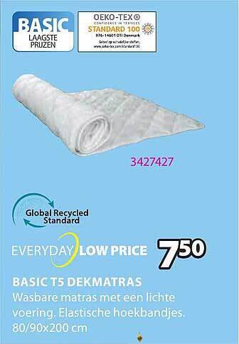Jysk Basic t5 dekmatras aanbieding