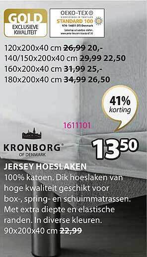 Jysk Jersey hoeslaken aanbieding