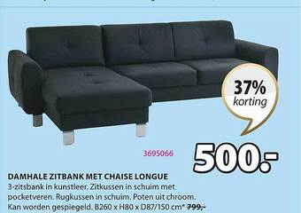 Jysk Damhale zitbank met chaise longue aanbieding