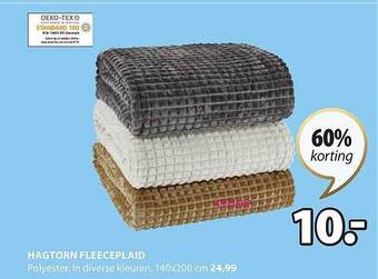 Jysk Hagtorn fleeceplaid aanbieding