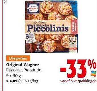 Colruyt Original wagner piccolinis prosciutto aanbieding