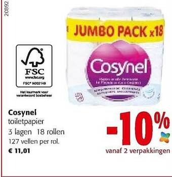 Colruyt Cosynel toiletpapier aanbieding