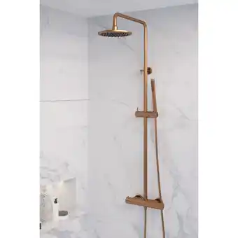 Brauer copper edition stortdoucheset diameter 20cm met staafhanddouche geborsteld koper pvd outlet