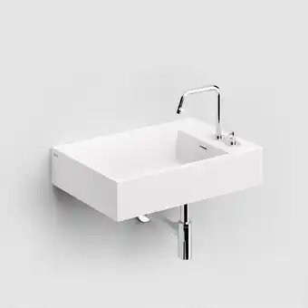 Sawiday Clou flush wastafell 60x42cm 5 voorbewerkte kraangaten aluite wit mat showroommodel aanbieding