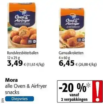 Colruyt Mora alle oven + airfryer snacks aanbieding