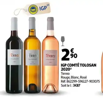Auchan Terreo IGP Comte Tolosan 2020 aanbieding