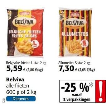 Colruyt Belviva alle frieten aanbieding