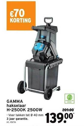 GAMMA Gamma hakselaar h-2500k 2500w aanbieding