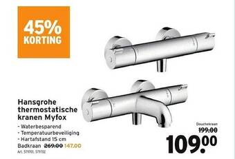Hansgrohe thermostatische kranen myfox