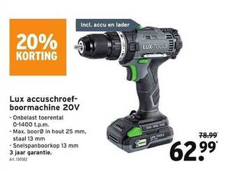 GAMMA Lux accuschroefboormachine 20v aanbieding