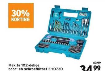 GAMMA Makita 102-delige boor- en schroefbitset e-10730 aanbieding