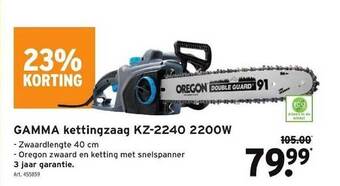 GAMMA Gamma kettingzaag kz-2240 2200w aanbieding