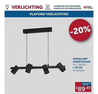Hanglamp zwart-goud