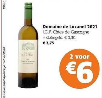 Colruyt Domaine de luzanet igp côtes de gascogne aanbieding