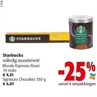 Colruyt Starbucks blonde espresso roast, signature chocolate aanbieding