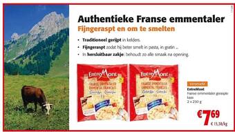 Colruyt Entremont franse emmentaler geraspte kaas aanbieding