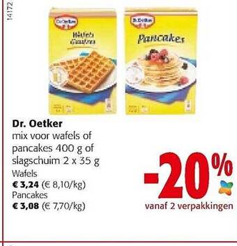 Colruyt Dr oetker mix voor wafels of pancakes of slagschuim aanbieding