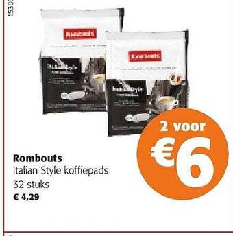 Colruyt Rombouts italian style koffiepads aanbieding