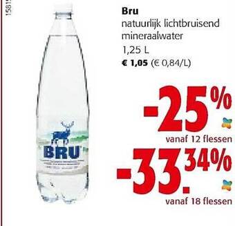 Colruyt Bru natuurlijk lichtbruisend mineraalwater aanbieding